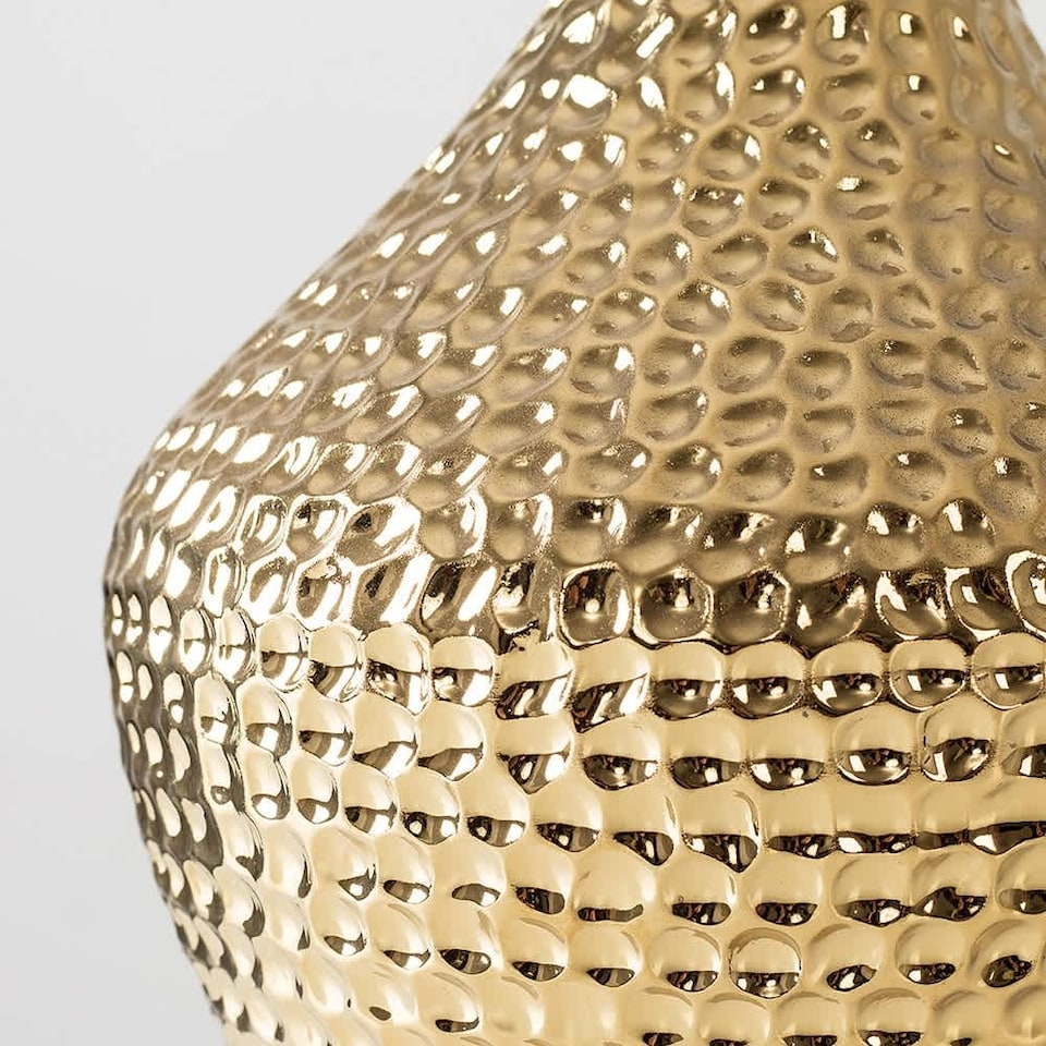 image 1 of ValueLights Bailey Metallic Gold Indent Textured Ceramic Table Lamp Base