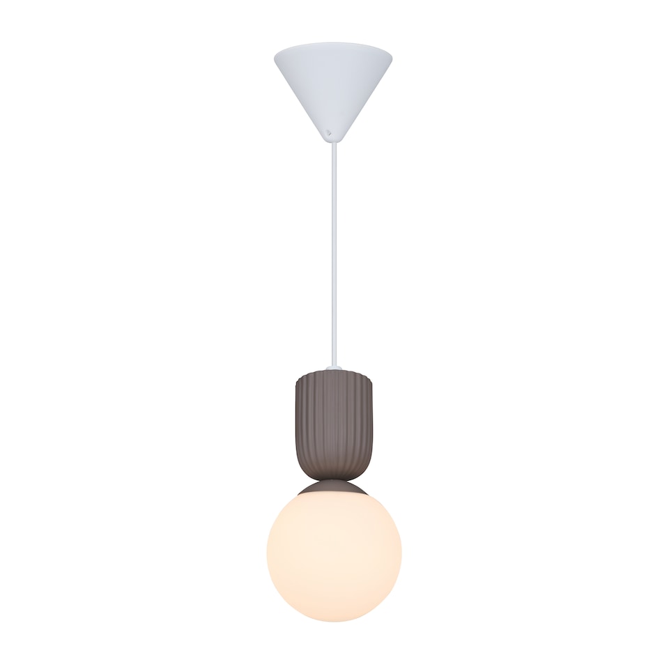 image 1 of Nordlux Sadie Indoor Pendant Light Brown Ceramic E14 Ribbed - Mains Powered, IP20