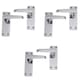 image 3 of Golden Grace 3 Pair Victorian Straight Lever Latch Handles in Polished Chrome Finish - 120mm x 40mm | Chrome | 3 Pairs
