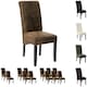 image 9 of Dining Chair - ergonomic seat shape, high backrest, padded, faux leather - Set of 4 Brown | Antique