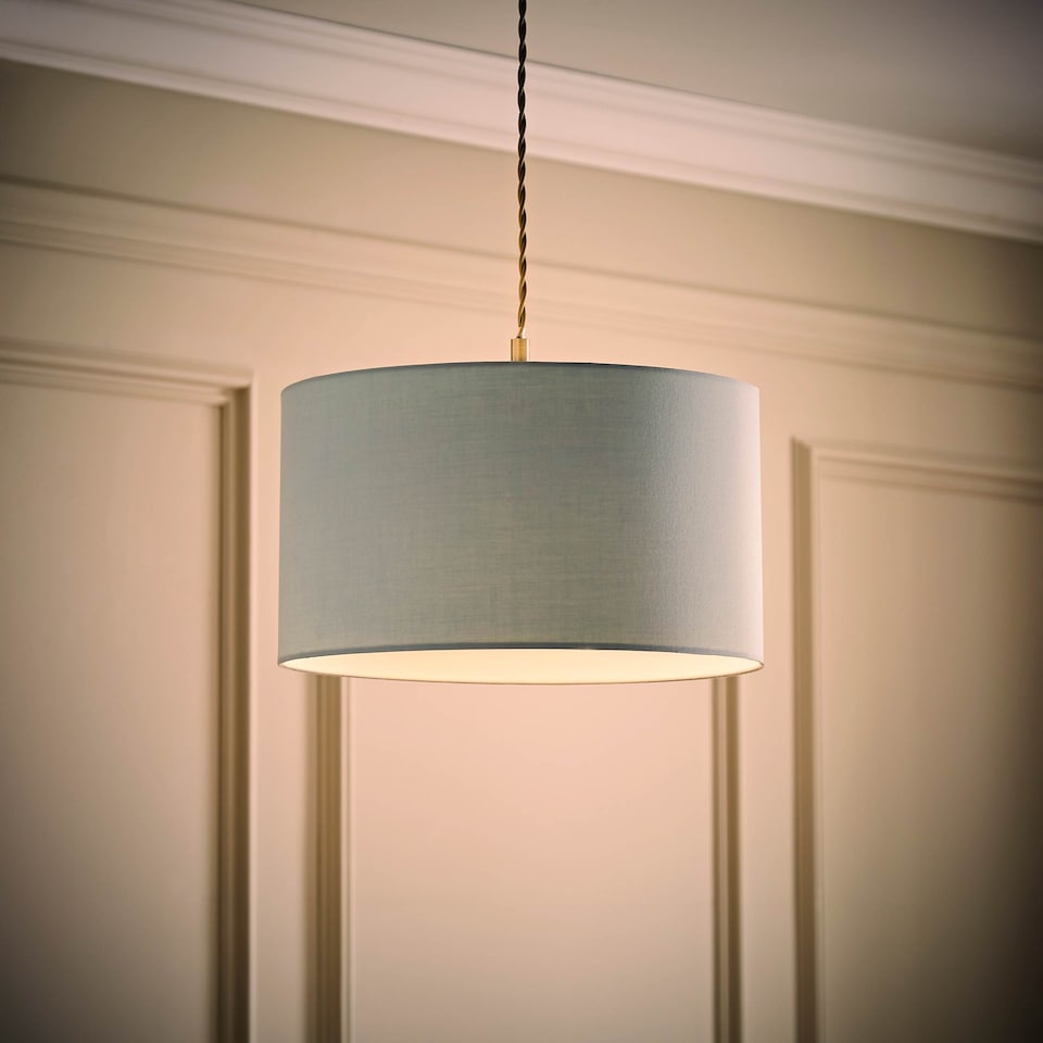 image 1 of ValueLights Reni Duck Egg Blue Fabric Ceiling Lamp Shade (D)35cm | Blue