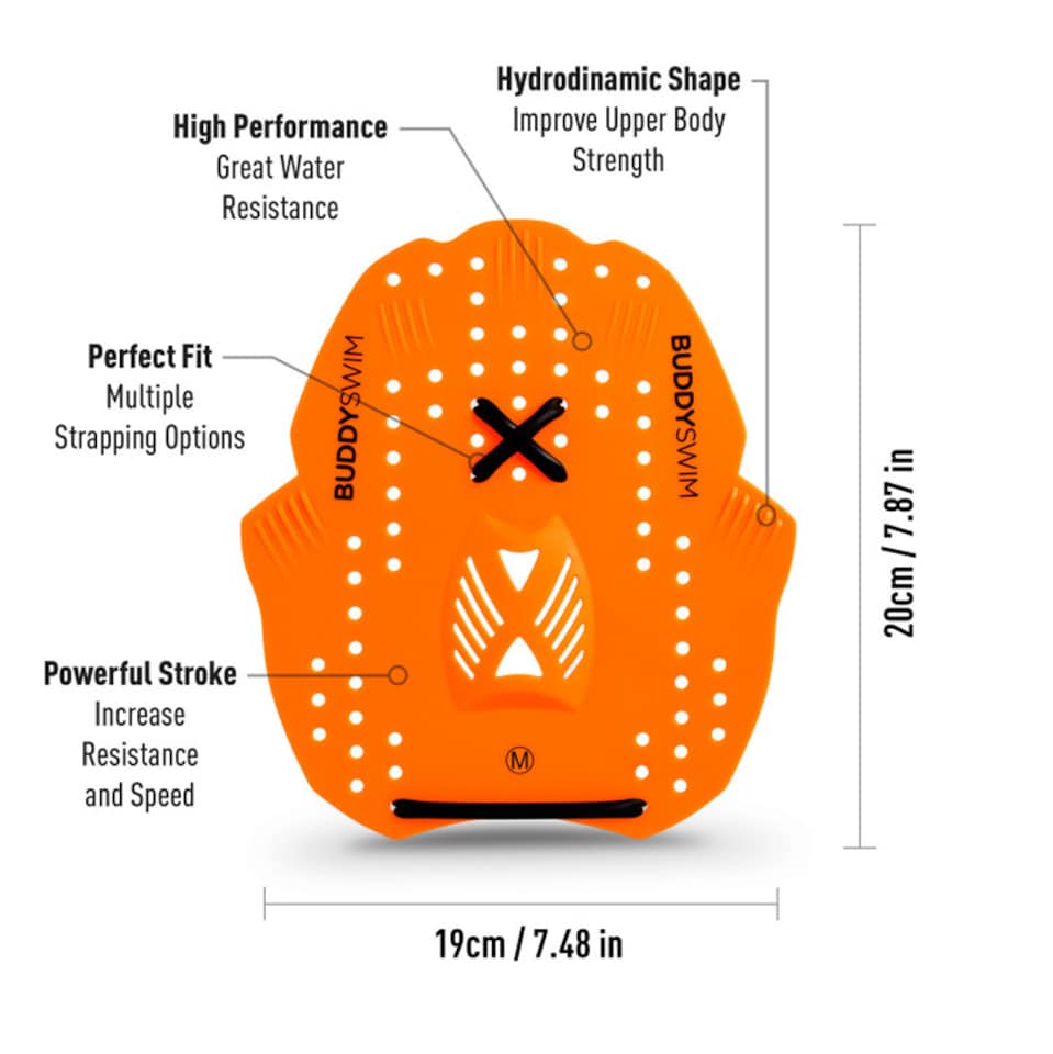 image 1 of Buddyswim Power Paddle | Orange | Small