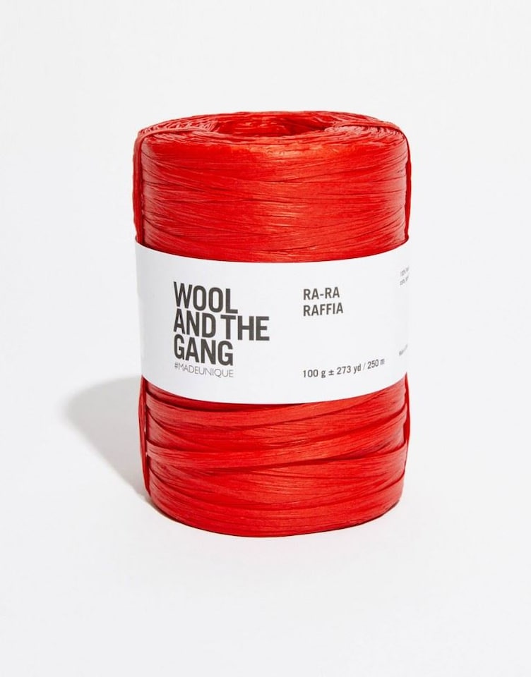 Wool and the Gang Red Ra-Ra Raffia Yarn For Crochet, Knitting - per 100 gram ball