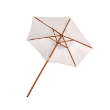 Oypla 2.1m Wooden White Garden Parasol Outdoor Patio Umbrella Canopy White
