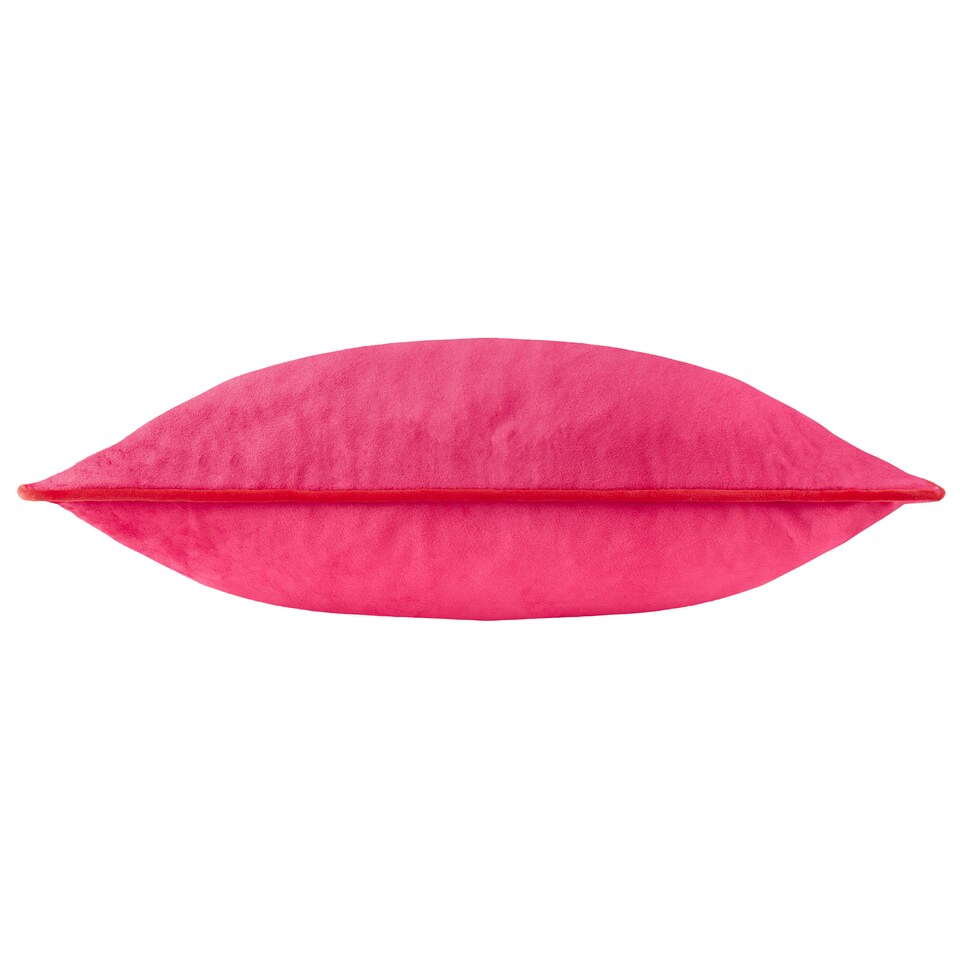 image 1 of Furn Meridian Velvet Cushion | Pink | Pink/Red