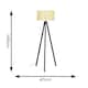 image 6 of ValueLights Barbro Black Tripod Floor Lamp Wicker Shade & Bulb