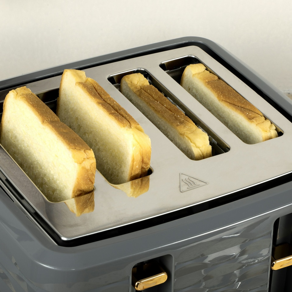 image 1 of HOMCOM Kettle and Toaster Set 1.7L Rapid Boil Kettle & 4 Slice Toaster Grey