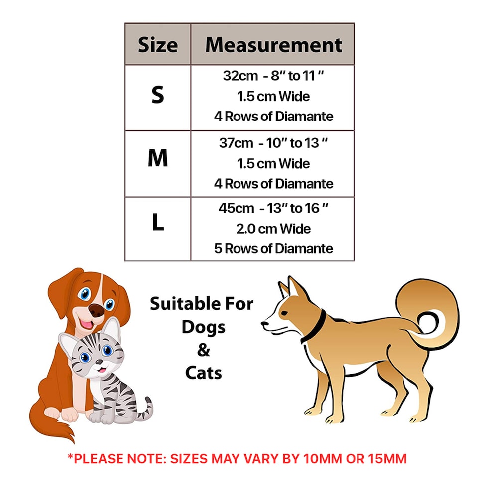 image 1 of Trimming Shop Diamante Dog Collar, PU Leather Pet Collar, Dog Belt