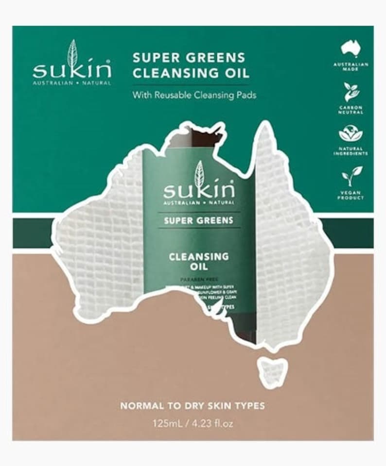 Sukin Australian Natural Super Greens Cleansing Oil Gift Set