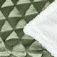 image 4 of Homescapes Sage Green Geometric Triangle Velvet Throw - 130 x 160 cm | Green