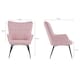 image 7 of Vera Fabric Occasional Living Room Modern Accent Chair with Footstool (Pink)