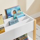 image 7 of SoBuy Children's Bookcase with 4 Compartments & Bottom Shelf, White/Natural, 33.5x16.5x17.7 inches, 12.8 kg - KMB35-W