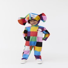 Officially Licensed Elmer The Elephant Unisex Kids Full Suit Costume - World Book Day, Dress-Up, and Fancy Dress - Ages 3-8 | Multi | Multicoloured | 3-4 years