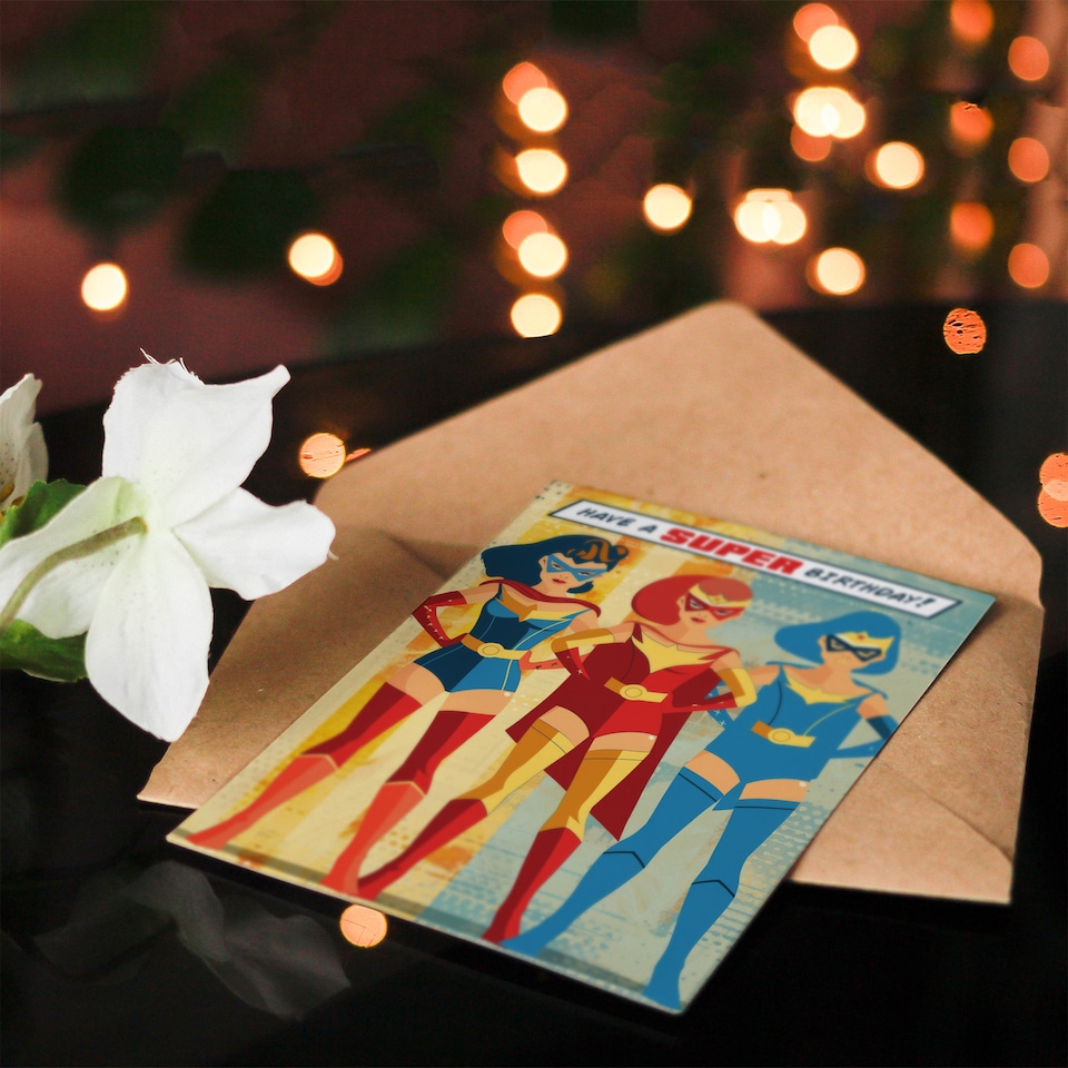 image 1 of Have A Super Day Strong Superhero Women Birthday Card
