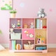 image 2 of Teamson Kids Magic Garden Kids Wooden Adjustable 3 x 3 Cube Storage Unit, Pink