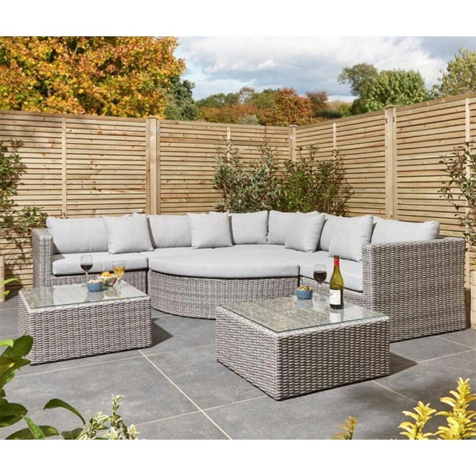 image 1 of 8 Seater Multifunction Flat Wicker Weave Garden Sofa Set