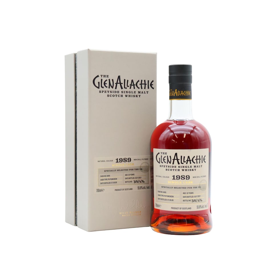 GlenAllachie - Speyside Single PX Puncheon Cask No. 6495 1989 32 year old Whisky