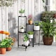 image 8 of Outsunny 3 Tier Foldable Corner Plant Stand for Indoor Outdoor, Black | Black | Black