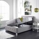 image 5 of Side Opening Ottoman Storage in Grey Linen, King