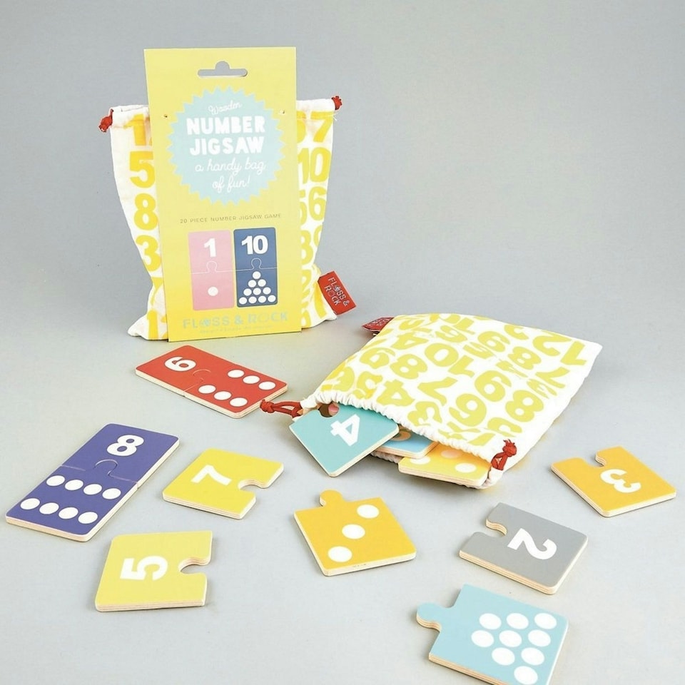 image 1 of Floss & Rock Number Jigsaw Puzzle Matching Game