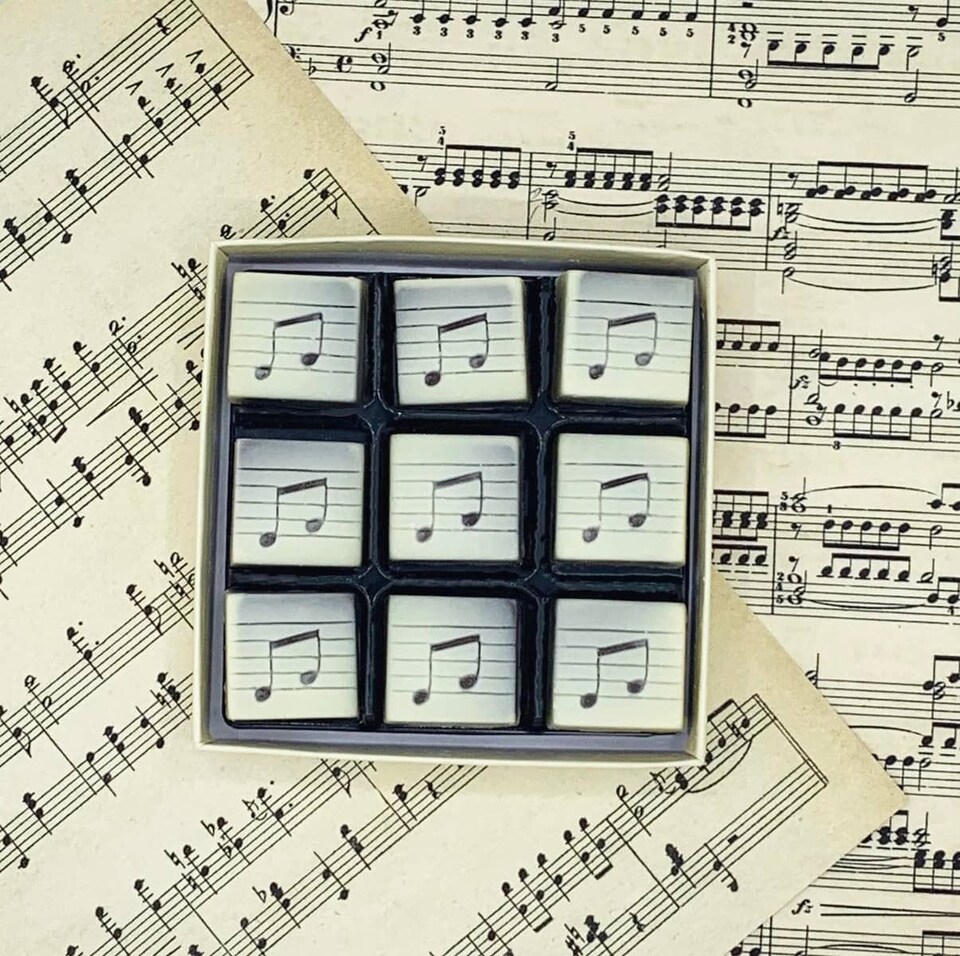 image 1 of Choc On Choc Chocolate Musical Notes 95g