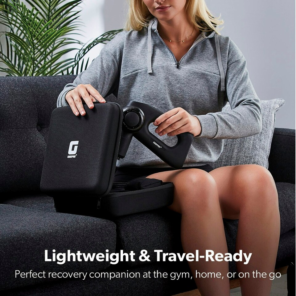 image 1 of GEEPAS Portable Massage Gun Deep Tissue, Black