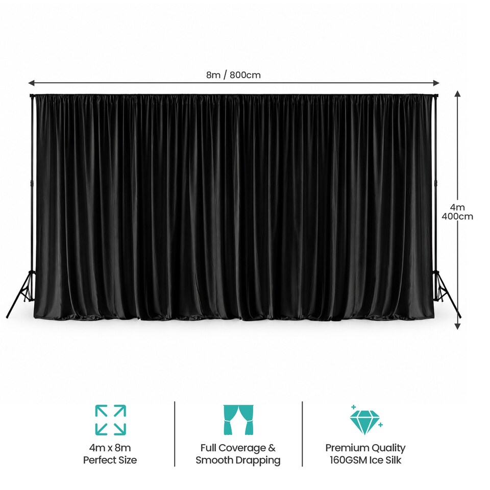 image 1 of 4x8m Spandex Backdrop Photography Background Drapes with Rod Pocket