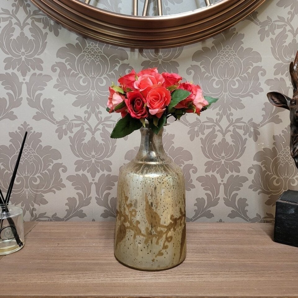 image 1 of Decorative Vase - Antique Silver Glass - L17 x W18 x H28 cm Grey