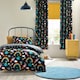 image 1 of Catherine Lansfield Rainbow Rockets Reversible Duvet Cover Set Black | Black | Double