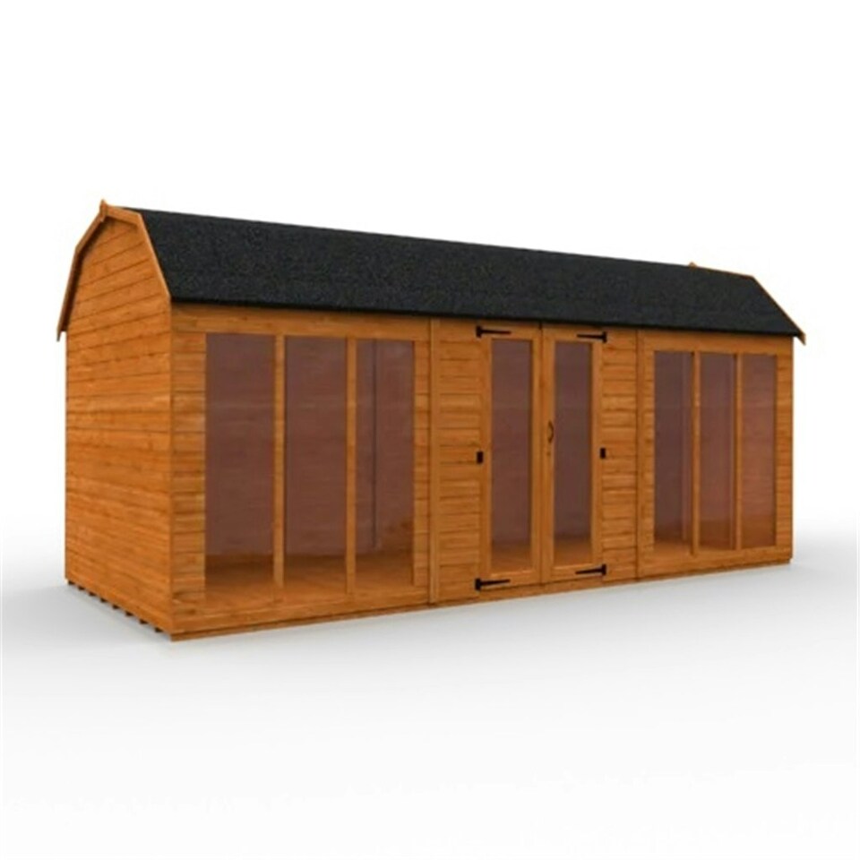 image 1 of 20ft x 8ft (5950mm x 2350mm) Horsforth Shiplap Barn Summerhouse with 6 Full Pane Windows (12mm Tongue and Groove Floor and Roof)