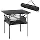 image 1 of Outsunny 70cm Aluminum Roll Top Table w Mesh Bag Camping Outdoor Dining Foldable w Steel Frame Picnic Lightweight Hiking Furniture Desk, Black