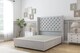image 1 of Sloomy Dior Silver Plush Divan Bed Base No Drawers With 54 Inch Wingback Headboard | Silver | Silver | Small Single | 1