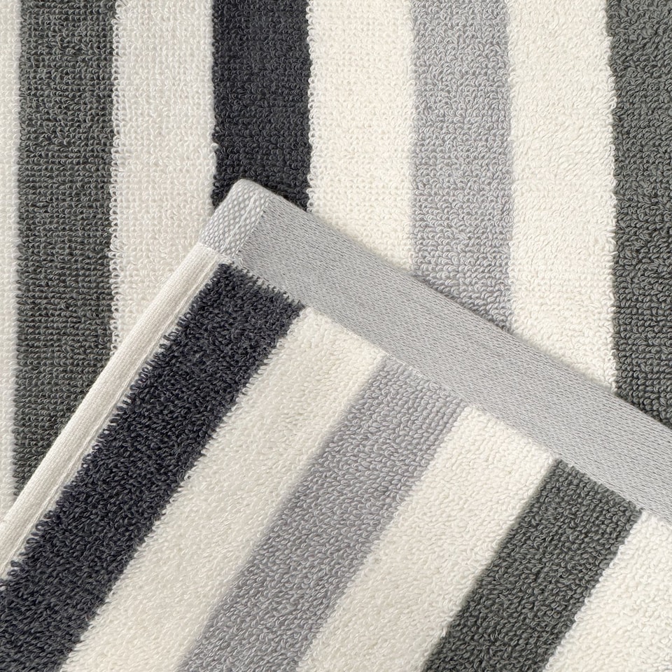 image 1 of Cali Striped Bath Towel 70 x 140cm 100% Cotton - Grey