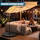 image 3 of GEEZY Round Parasol Base Set of 4 Heavy Duty Weights for Cantilever Umbrella Stands Patio