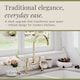 image 4 of Traditional Kitchen Sink Bridge Mixer Tap - Brushed Brass Lever | Copper | Brushed Brass | 1
