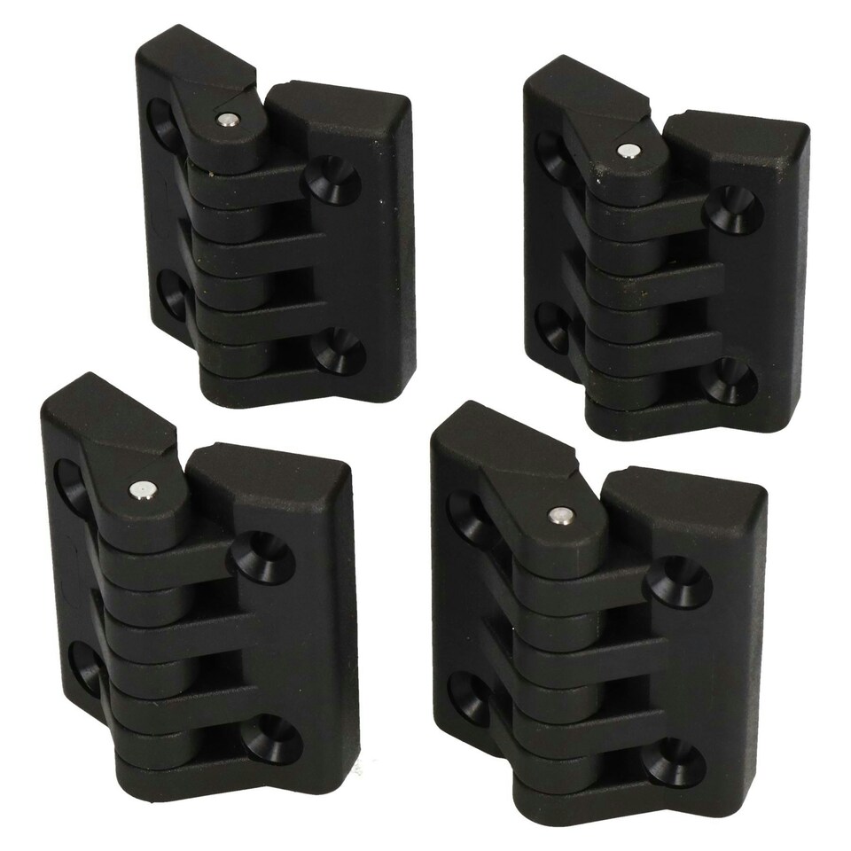 image 1 of Industrial Polyamide Plastic Hinge 64x65mm Door Hatch Locker Italian Made 4PK Black