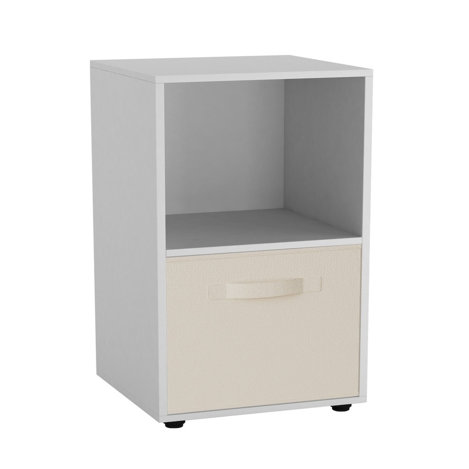 image 1 of 2-Cube Shelving Unit With Inserts White | White / Grey