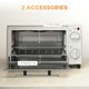 image 5 of HOMCOM Mini Oven 9L Countertop Toaster Oven with Timer Control 750W Cream