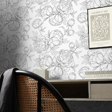 Flora Wallpaper in Monochrome Multi