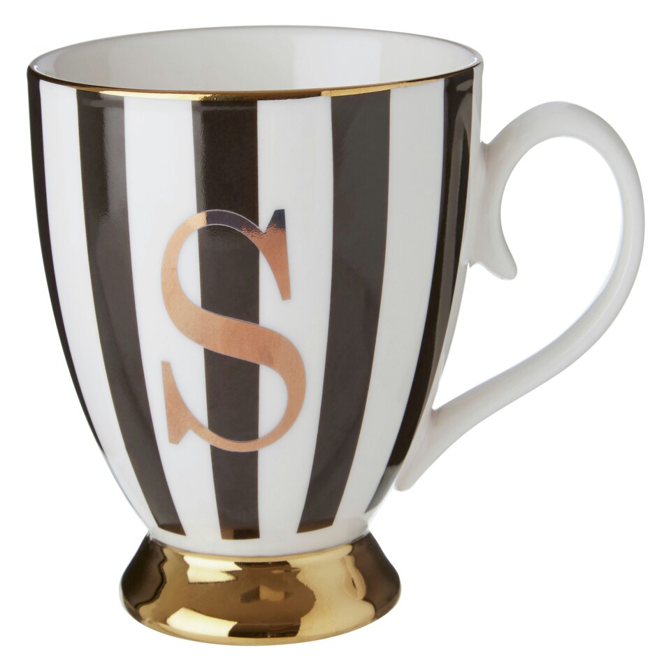 image 1 of Interiors By Premier Regal Design Duchess S Letter Monogram Mug, Personalized Coffee Mug For Kitchen, Durable Mug For Breakfast