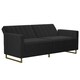 image 2 of Skylar Sofa Bed in Velvet Black Black | BLACK