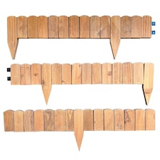 Wooden Log Roll Style Garden Lawn Edging (70cm x 10cm) - 3 Panels