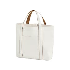 Westford Mill Courtside Medium Tote Bag - Soft White/Caramel - One Size