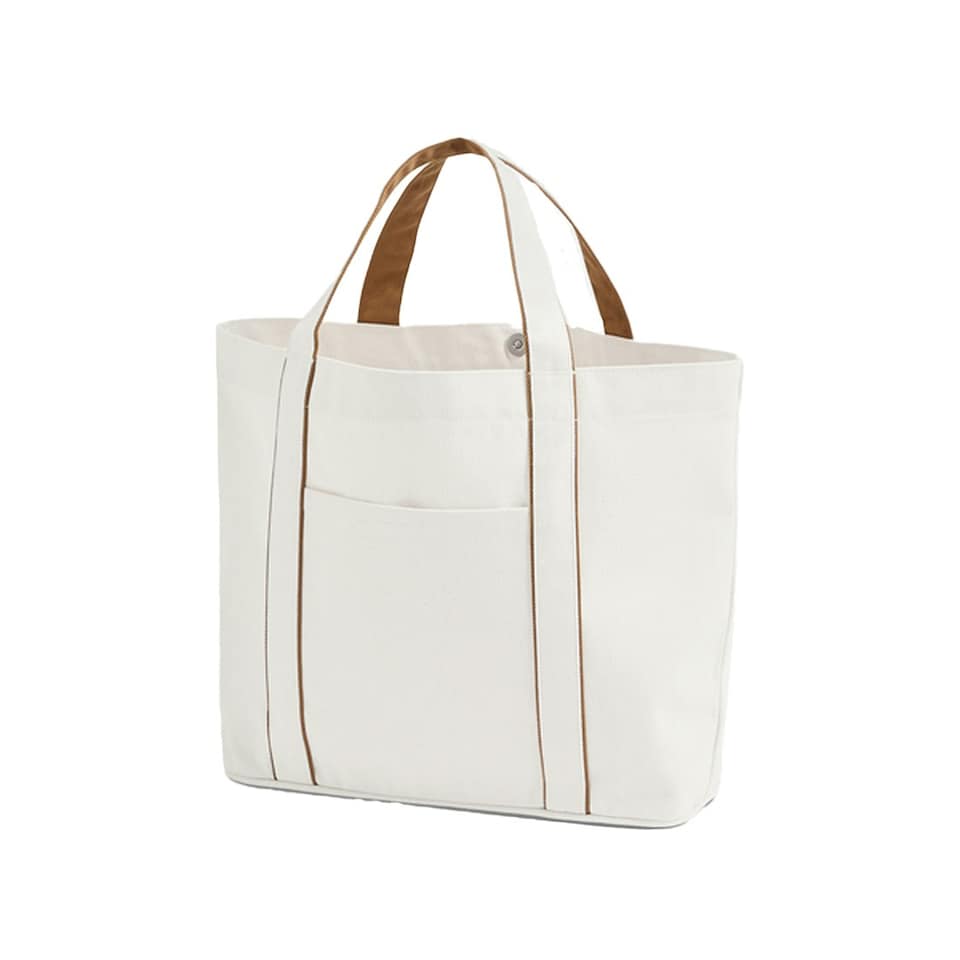 image 1 of Westford Mill Courtside Medium Tote Bag - Soft White/Caramel - One Size