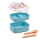 image 1 of Feline Fine Cats Clip Lock Stacked Bento Lunch Box with Cutlery