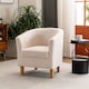 image 1 of Fabric Tub Chair Colour Range Wooden Legs Armchair Living Room Modern Office | Cream