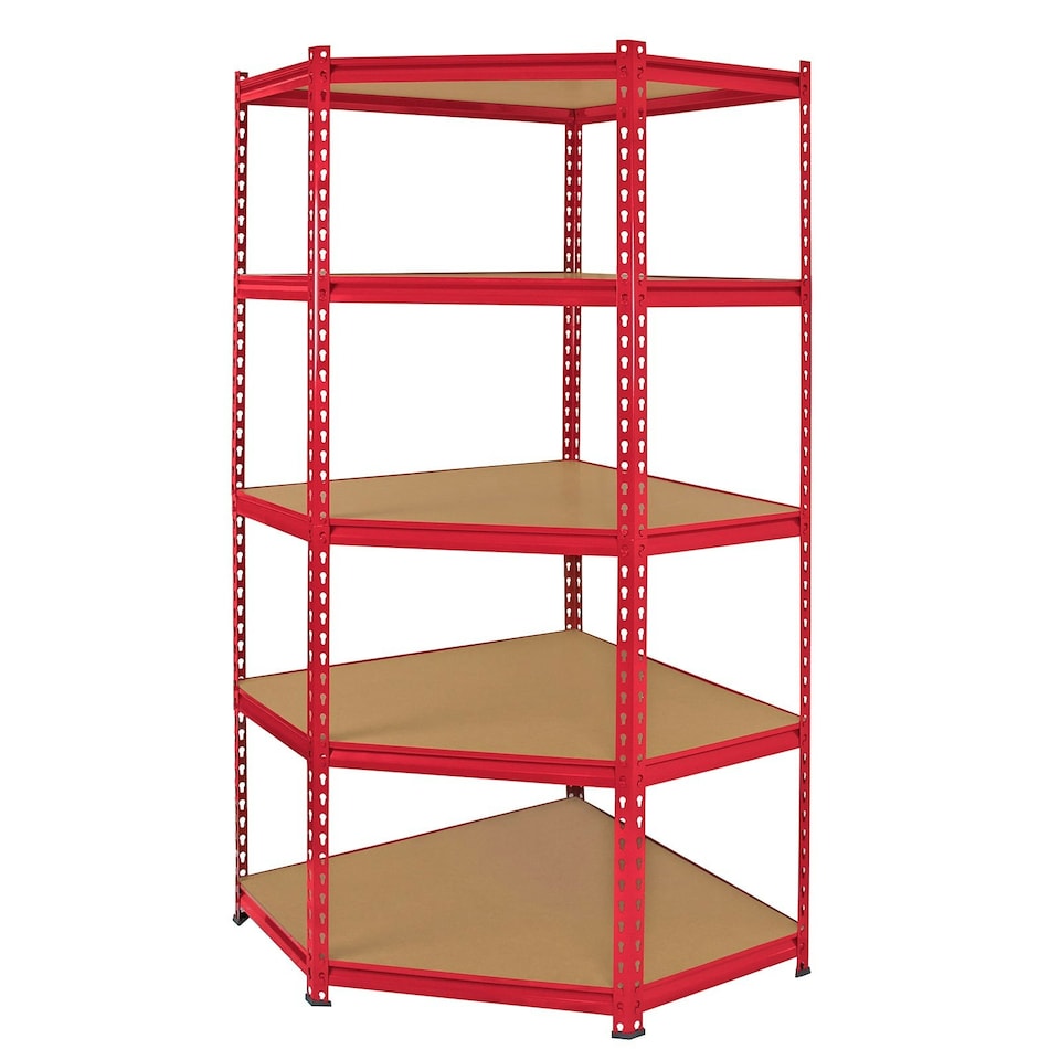 image 1 of Z-Rax 90cm Racking Bundle: Corner Shelving and 2 Garage Racking Bays | Red