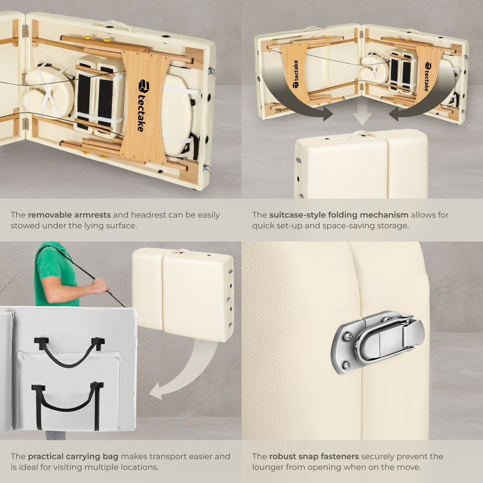 image 1 of 3 Zone Massage Table Somwang with Bolster Set | Cream | beige | 1