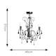 image 4 of ValueLights Viscount 3 Way Black Jewel Chandelier Ceiling Pendant Light | Black