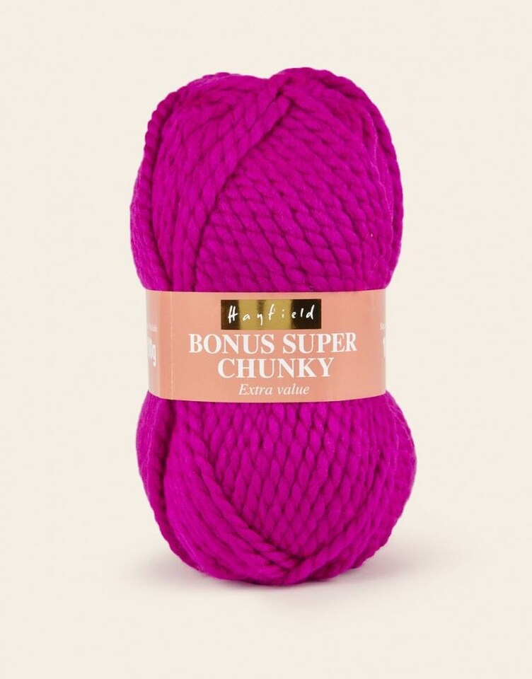 Hayfield Pink Bonus Super Chunky Yarn (Value Pack 10 x 100g Balls) For Crochet, Knitting - 82m per ball